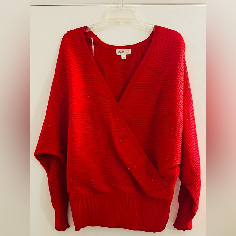 Questions? Red V-Neck Sweater
